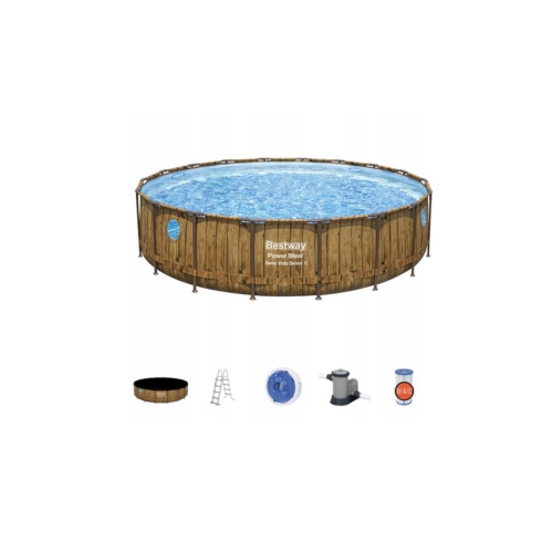 Basen ogrodowy stelażowy Drewno 549 x 122 cm Bestway 56977