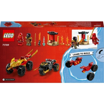 Lego NINJAGO Bitwa samochodowo-motocyklowa między Kaiem a Rasem 71789