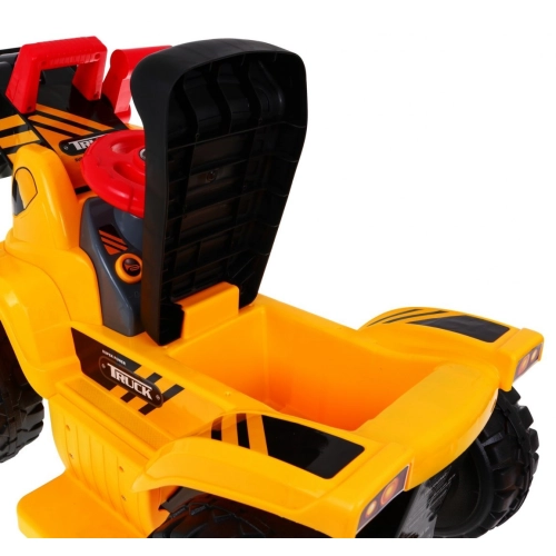 Spychacz na akumulator dla dzieci Jeździk Kask Ruchoma łyżka Dźwięki 609BM