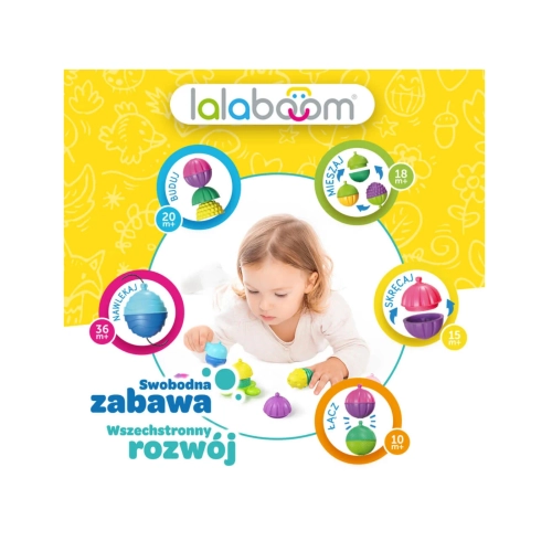 Zestaw Kulko - Klocków Zwierzątka leśne 18el. Lalaboom 61681