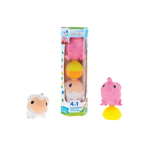 Zestaw Kulko - Klocków Zwierzęta farma 6el. świnka owieczka Lalaboom 61649