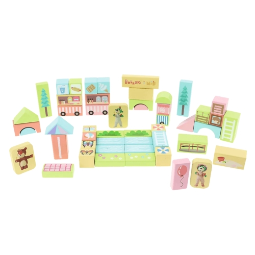 Klocki Drewniane Wakacje Bobaski i Miś 53szt Trefl 61511