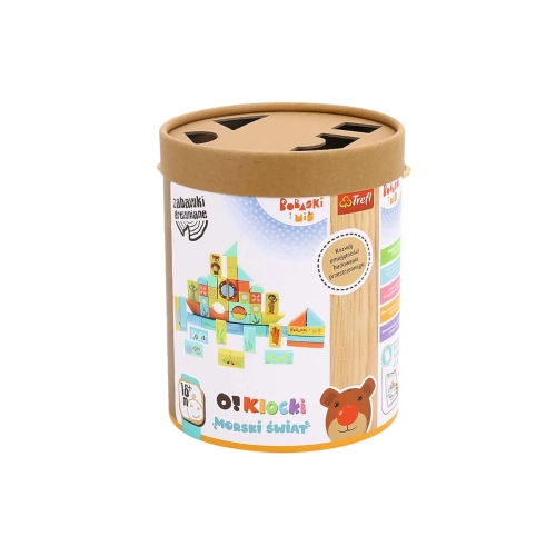 O! Klocki Drewniane Morski Świat Bobaski i Miś 53szt Trefl 61512