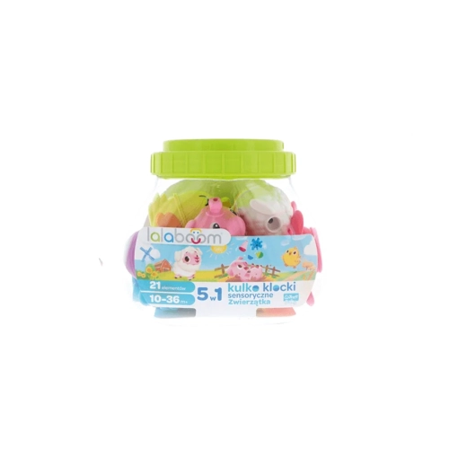 Zestaw Kulko - Klocków Zwierzątka farma 21el. Lalaboom 61647