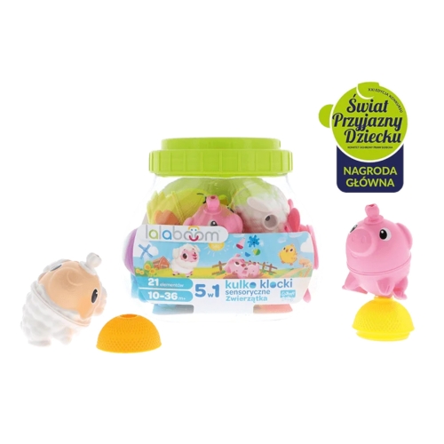 Zestaw Kulko - Klocków Zwierzątka farma 21el. Lalaboom 61647