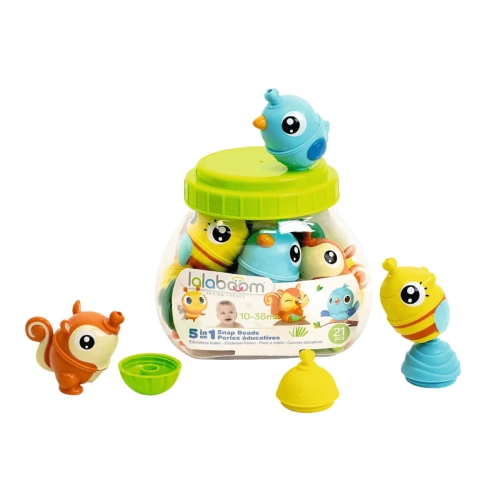 Zestaw Kulko - Klocków Zwierzęta leśne 21el. Lalaboom 61676