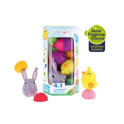 Zestaw Kulko - Klocków Zwierzęta farma 24el. Lalaboom 61715