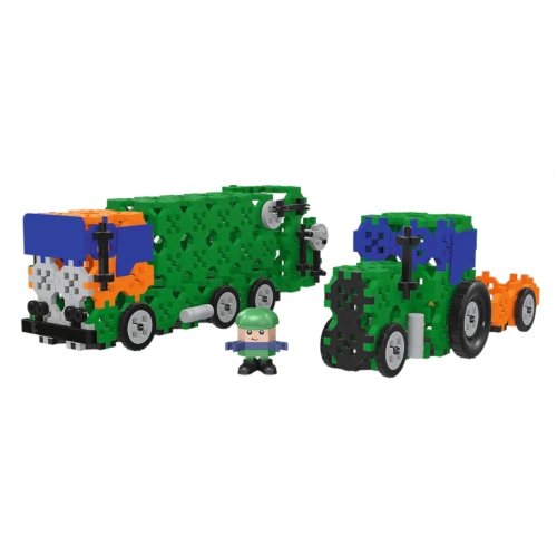 Zestaw Klocków Konstrukcyjnych Connect 2w1Śmieciarka Traktor Trefl 61975