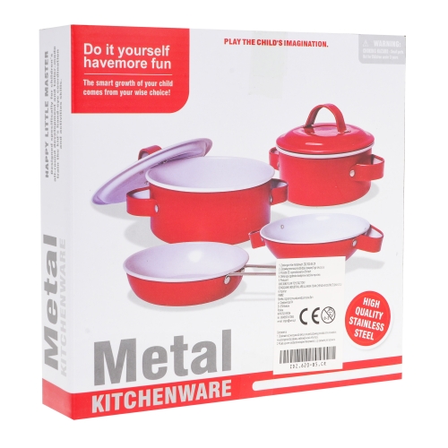 Zestaw Garnków Metalowych Czerwone 620-B5.CR