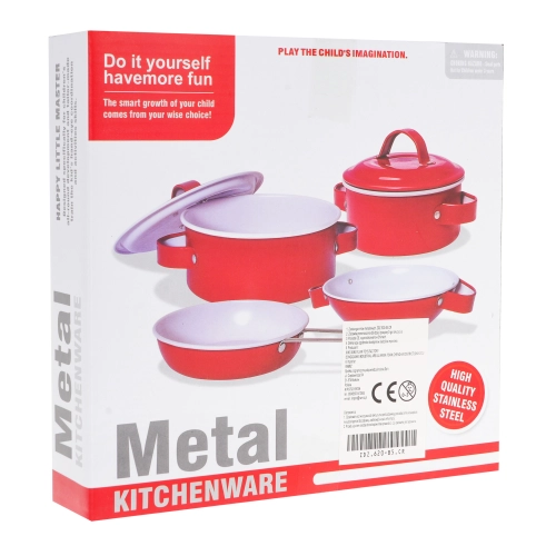 Zestaw Garnków Metalowych Czerwone 620-B5.CR