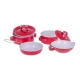 Zestaw Garnków Metalowych Czerwone 620-B5.CR