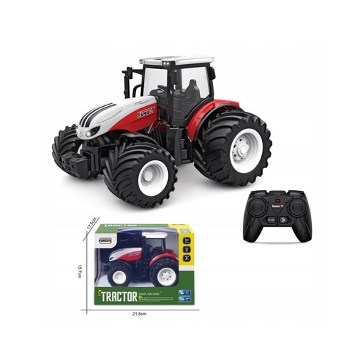 Czerwono Biały Traktorek Zdalnie Sterowany R/C Dla Dzieci Rolnik 6601K
