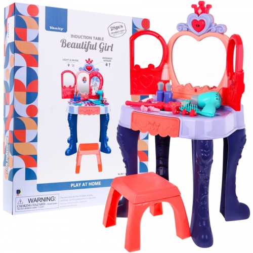 Interaktywna Toaletka dla dziewczynek magiczna różdżka lustro suszarka 28 el. 661-132