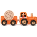 Traktor Ciągnik Drewniany z Przyczepą