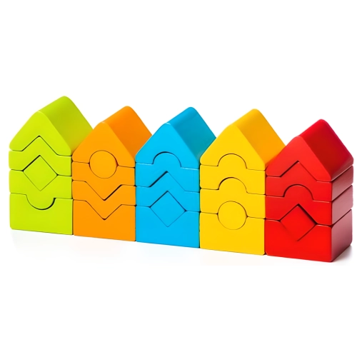 Zestaw Drewnianych Klocków Kolorowych