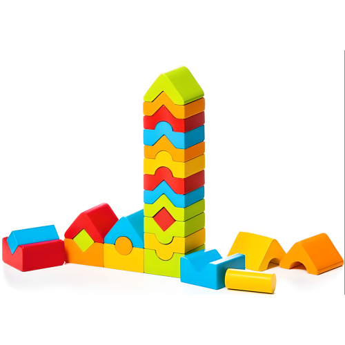 Zestaw Drewnianych Klocków Kolorowych