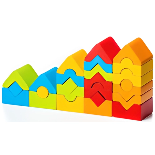 Zestaw Drewnianych Klocków Kolorowych