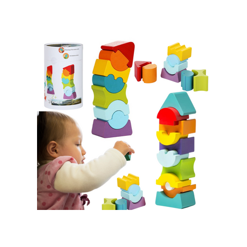 Krzywa Wieża Układanie Klocków 8 Elementów