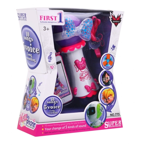 Przenośny MIKROFON karaoke z melodyjkami i funkcją nagrywania 775.ROZ