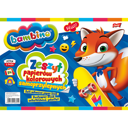 Zeszyt papierów kolorowych samoprzylepnych BAMBINO 1819
