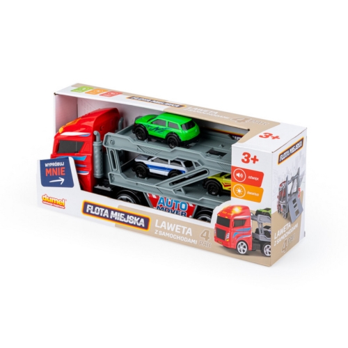 Dumel Flota Miejska Laweta z samochodami 4-pak HT73661