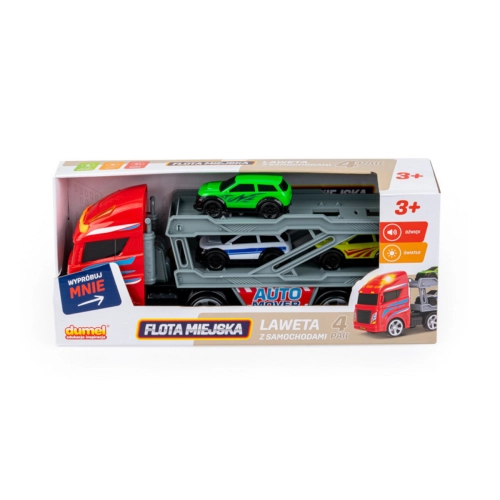Dumel Flota Miejska Laweta z samochodami 4-pak HT73661