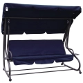 Huśtawka Ogrodowa Wolnostojąca Rozkładana 8011 300kg 2w1 Granatowa 8011