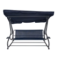 Huśtawka ogrodowa z rozkładanym siedziskiem i regulacją daszka, granat 8011
