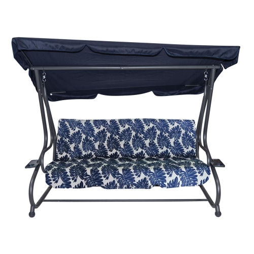 Huśtawka Ogrodowa Wolnostojąca Rozkładana 300kg 2w1 Wzór Granatowa 8011