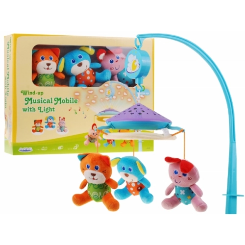 KARUZELA Z PLUSZAKAMI PROJEKTOR MUZYKA DŹWIĘKI 81450