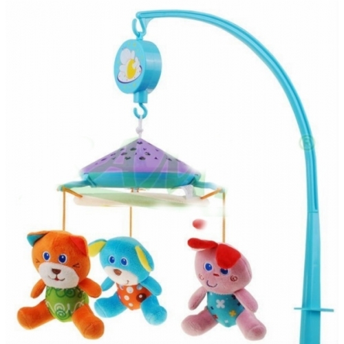 KARUZELA Z PLUSZAKAMI PROJEKTOR MUZYKA DŹWIĘKI 81450