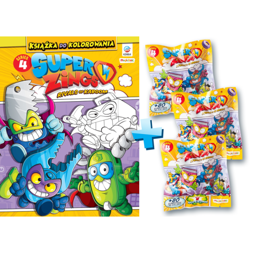 Super Things SuperZings 4 Książka do kolorowania + 3 Figurki 8156