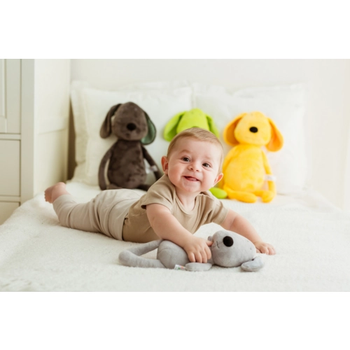 Piesek tulimy szary 28cm Balibazoo BB81994