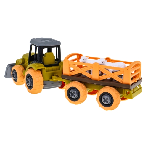 Rozkręcany traktor z łyżką i przyczepą śrubokręt 8802