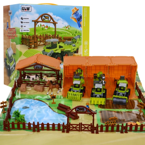 Zestaw małego rolnika Gospodarstwo Maszyny rolnicze Figurki 16 el. Życie na wsi 8871