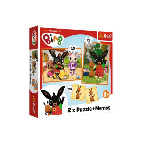 Puzzle 2w1 + memos Bing z przyjaciółmi Trefl 93332