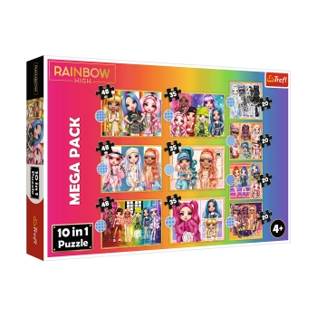 Puzzle 10w1 - Kolekcja modnych laleczek Rainbow High TREFL 96000