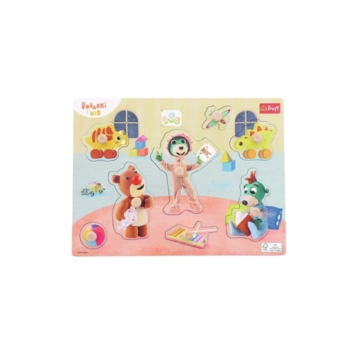 Zabawka Drewniana Puzzle Bobaski i Miś Trefliki Trefl 61629