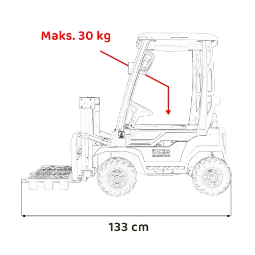 Wózek Widłowy na akumulator dla dzieci JCB Żółty BDM0959