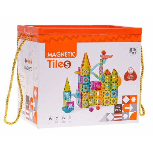 Zestaw Klocki Magnetyczne Zamek Tor Kulka 139el. CH1148