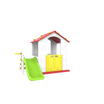 Domek dla dzieci Zjeżdżalnia 3w1 czerwony Dach CHD-501
