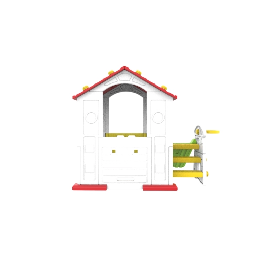 Domek dla dzieci Zjeżdżalnia 3w1 czerwony Dach CHD-501