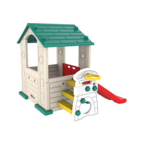 Domek dla dzieci Zjeżdżalnia 3w1 zielony Dach CHD-501G