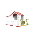 Duży Domek dla dzieci 4w1 Zjeżdżalnia Czerwony Dach CHD-508