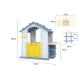 Duży Domek dla dzieci z koszykówką i zlewem Niebieski Dach CHD-510