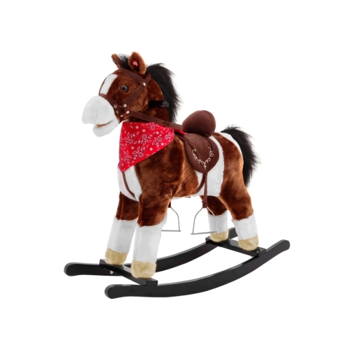 onik na biegunach ciemny brąz FDRK047B dla dzieci, pluszowy, z dźwiękami galopu i rżenia