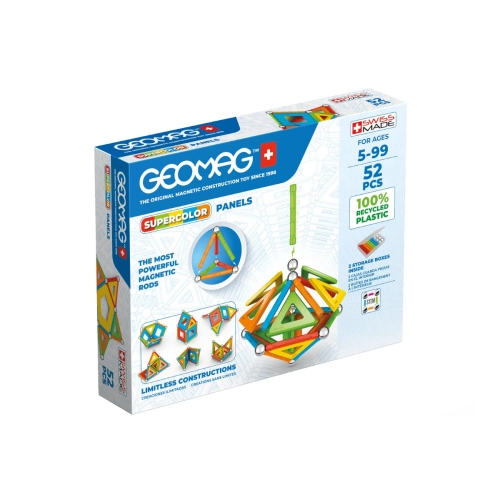 Klocki Magnetyczne GEOMAG 52el. Supercolor Panels Recycled G378