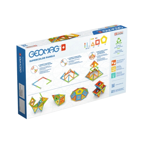Klocki Magnetyczne GEOMAG 78el. Supercolor Panels Recycled G379
