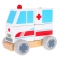 Drewniane Autko Ambulans do złożenia z klocków HP-4103.KA