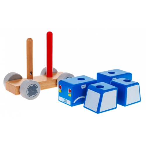 Drewniane Autko Policja do złożenia z klocków HP-4103.PO